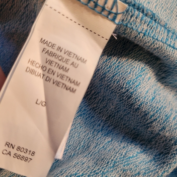 Lucky Lotus Blue Women's Asymmetrical Zip Jacket. Size L - Picture 4 of 5